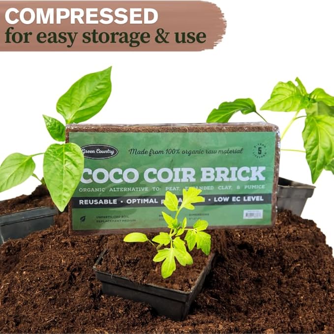 Premium Coco Coir Bricks - 12 Pack | Compressed Coconut Husk Fiber | Potting, Seed Starting, Hydroponics, Soil Amendment | Indoor & Outdoor Plants | Spring Gardening