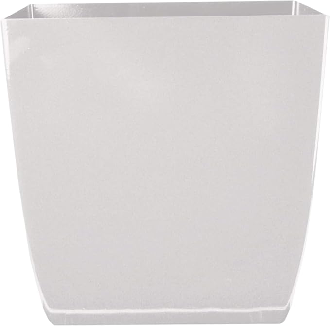 The HC Companies 8 Inch Aria Square Self Watering Planter - Plastic Plant Pot for Indoor Outdoor Plants Flowers Herbs, Glossy White