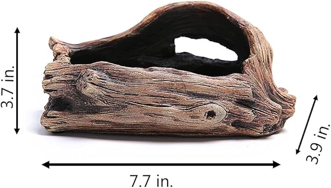 DIYOMR Cement Driftwood Planter Pots Imitation Stump Log Concrete Flower Succulent Pot/Container (7.7" L x 3.9" W x 3.7" H,Brownish Red)
