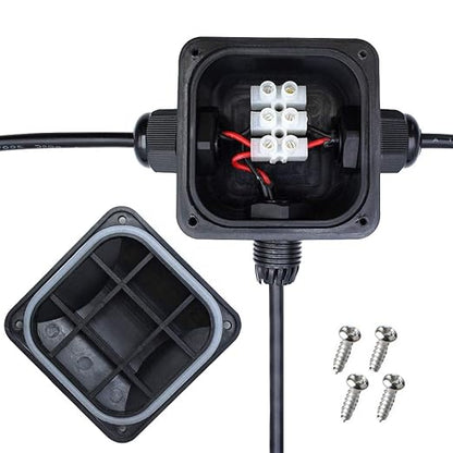 Waterproof Junction Box, IP68, 3-Way Outdoor Cable Connectors,Outdoor/External Electrical Light Junction Box Ø 6mm-10.2mm (6 Pack)