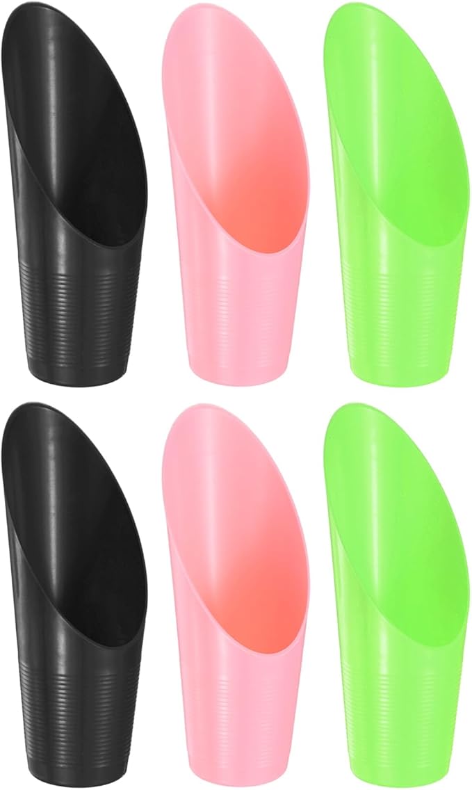 6-Pack Bonsai Soil Scoops, Plastic Garden Soil Scoops Bucket Shovel Potting Scoopers for Transplanting/Flower/Plant Succulent, Colorful Small Gardening Tools [Green, Pink, Black]