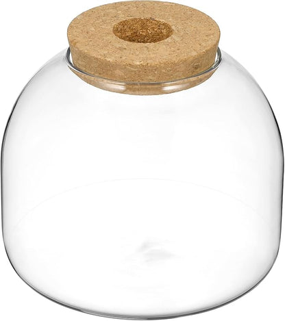 Yardwe Glass Terrarium Jar with Cork Lid 5.9 Inch Sealed Bottle Terrarium for Hydroponic Moss Plants Mini Fish Bowl Home Office Decor