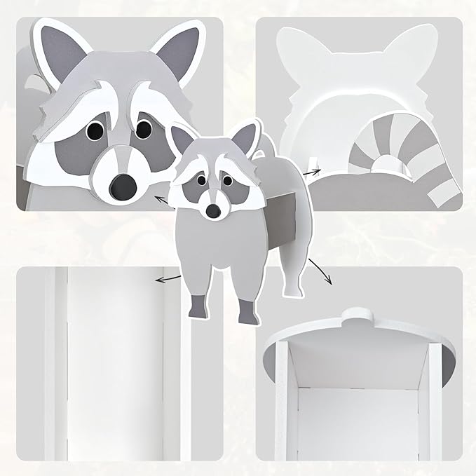 Raccoon Planter, Cute Animal Shape Flower Planters, Plant Pots for Indoor/Outdoor Garden Decor, Unique Gifts/Souvenirs for Pet Lovers
