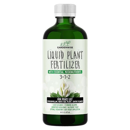 Peace Lily Fertilizer: 3-1-2 Liquid Fertilizer with Essential Micronutrients - The Ultimate Food for Spathiphyllum, Perfect for Indoor Plants (32 OZ)