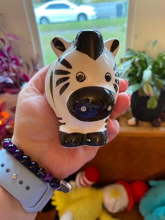 Ceramic Succulent Plant Pot Cactus Plant Pot Flower Pot Container Planter with Drainage Hole Home Office Desk Garden Gift Idea Animal Shaped Flower Pot Cute Vase Pot (Zebra)
