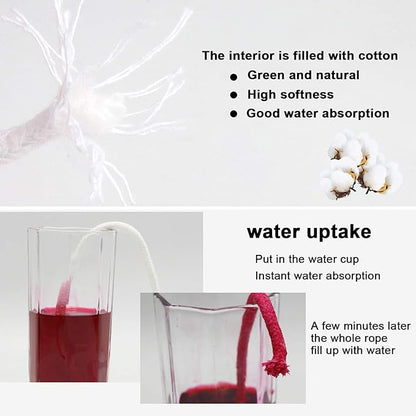 90 Feet 1/6 Inches Self Watering Wick Cord String Cotton Rope for DIY Plant Automatic Watering Device(90)