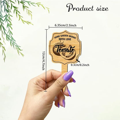 arricraft 15 Pcs Plant Labels, Wooden Markers Irregular Circle Tags Garden Labels with Printed Retro Pattern Wood Garden Stakes for Indoor and Outdoor Potted Vegetable Seed