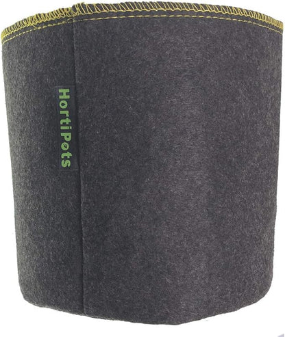 HORTIPOTS Fabric Pots 1 Gallon Non So Floppy Air Pruning Cloth Grow Bags Black Gray (Pack of 6)