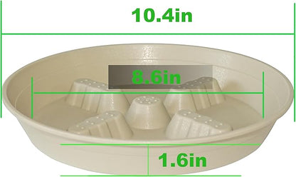 4 Pack Plant Saucer 10 inch, 8 12 14 17 inch, Plant Stand Plastic Plant Saucers for Indoors Outdoor, Heavy Duty Flower Plant Risers for Inside Pots, Pot Saucers for Plants, Grow Bags Saucers
