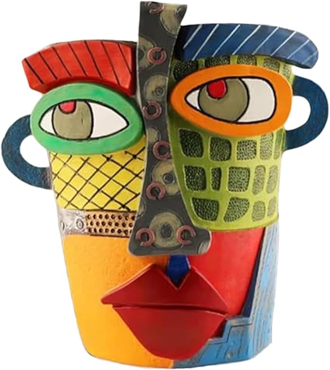 Picasso Brutalist Abstract Beauty Face Flower Pot, Head Planter for Indoor Plants, Funny Abstract Planters