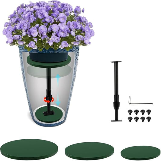 Adjustable Height Plant Risers for Inside Pots, 12-21" Planter Inserts for Large Pots, Planter Lift Insert for Tall Square Round Taper Planters (6" 8" 10" Base or Top)