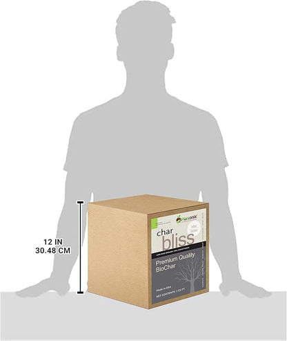 Char Bliss (1 Cubic Ft) - Organic Biochar for Plants - OMRI-Listed Biochar Soil Amendment Organic - Horticultural Charcoal for Plants, Gardening, & Potting Soil - 100% Natural and Renewable Bio Char