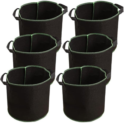 GANAZONO 6Pcs 4 Gallon Plant Grow Bags Breathable Felt Non-Woven Aeration Fabric Plant Grow Pots for Nursery Vegetable Flower Grow with Handles