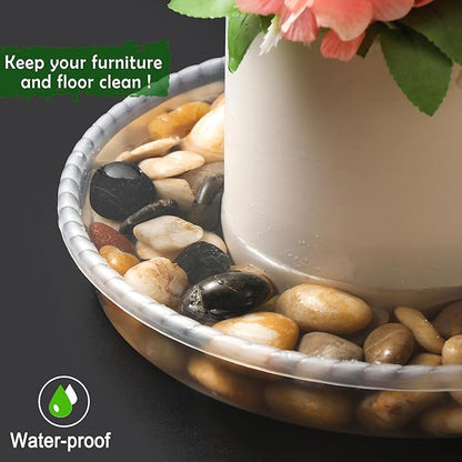 SupKing 9 Pack Plant Saucers (8inch /10inch /12inch) Heavy Sturdy Plant Trays for Indoor Clear Plastic Flower Pot Saucers Thicker Plant Water Drip Trays for pots -Clear