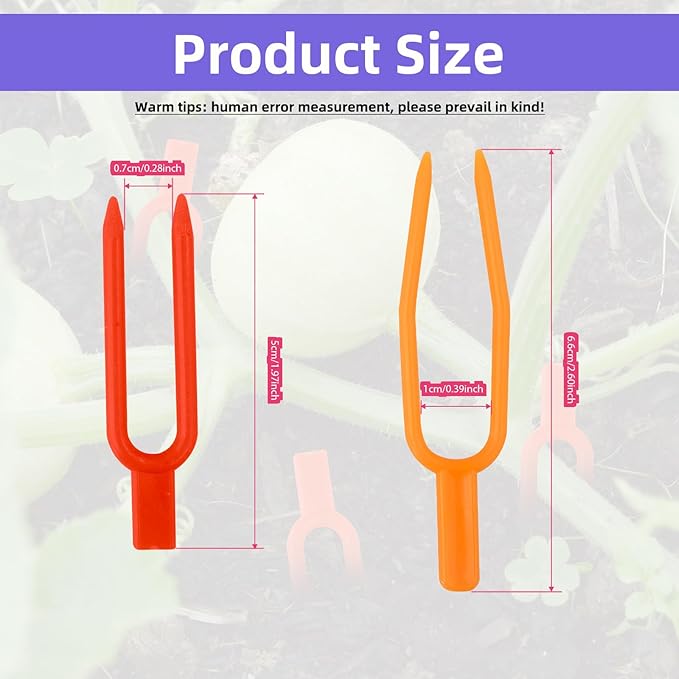 400pcs Plastic Gardening Plant Pin, Strawberry Support Pins Clip Watermelon Fork Farming Securing Garden Vines Fixing Clips Tool (2", 2.6")
