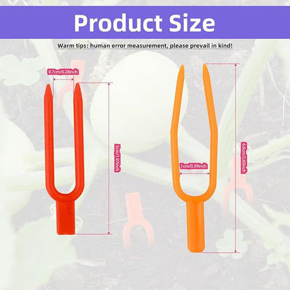 400pcs Plastic Gardening Plant Pin, Strawberry Support Pins Clip Watermelon Fork Farming Securing Garden Vines Fixing Clips Tool (2", 2.6")
