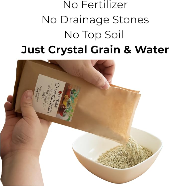 Crystal Grain Cactus & Succulent Soil Mix, Coarse Grain for Maximum Drainage, 100% Inorganic & Odorless, Visible Watering Indicator, Patented Japanese Tech,2L