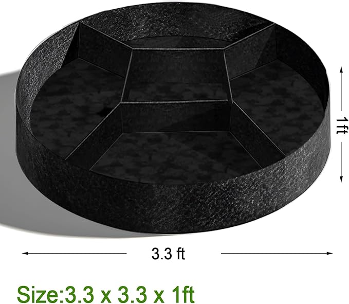Fabric Raised Garden Bed, Plant Grow Bags, 3x3x1 Ft Large Round Raised Planter Garden Bed for Growing Vegetables Potatoes Flowers Planting Container for Outdoor Gardening (7 Grid, 3.3*3.3*1 ft)