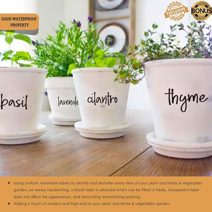 202Pcs Plant Labels, Herb & Plant Labels, Nursery Garden Tags for Pots - Seed Markers Vegetable Fruit Stickers Organization Labels for Indoor/Outdoor