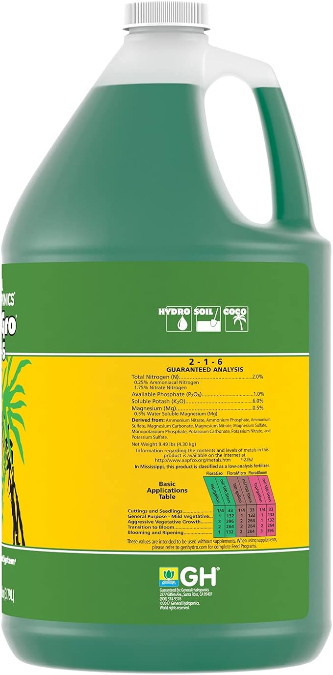 General Hydroponics FloraGro, 1 Gallon