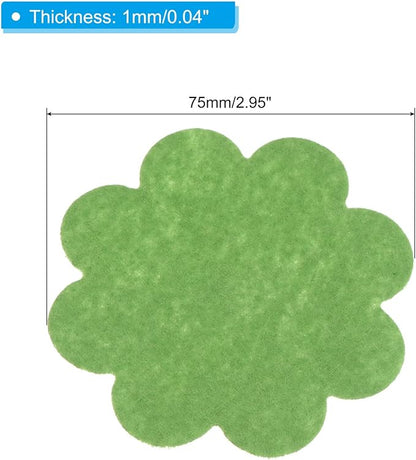 PATIKIL 3 Inch Plant Pot Hole Pad, 30 Pack Non-Woven Fabric Flower Shape Bonsai Bottom Soil Mat, Green