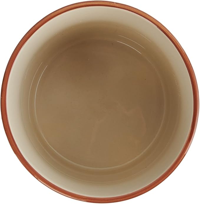 Creative Co-Op Footed Stoneware Planter with Abstract Print, Rust and White