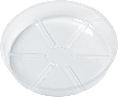 Idyllize 10 Pieces of 8 inch Clear Plastic Plant Saucer Drip Trays for pots (8")