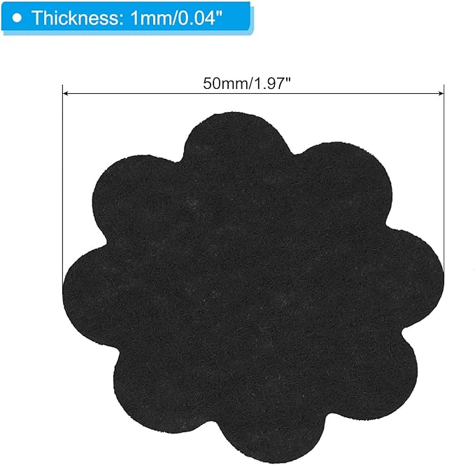 PATIKIL 2 Inch Plant Pot Hole Pad, 30 Pack Non-Woven Fabric Flower Shape Bonsai Bottom Soil Mat, Black