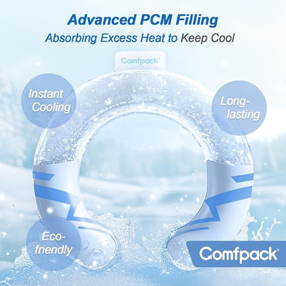 2PCS Neck Cooling Tube, Reusable Neck Ice Ring Wearable Body Cooler for Hot Weather Hands Free Cold Pack for Outdoor Sports, Workers, Relief for Hot Flashes