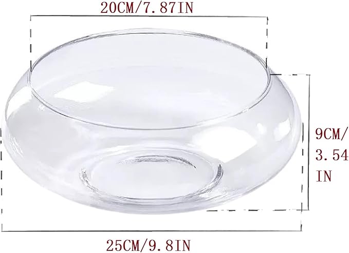 1 PCS Large Lotus Bowl Planter Round Lotus Bowl Glass Lotus Flower Bowl Lotus Bowls for Planting in Water Indoors Applicable to Bonsai Bowl Lotus Flower Hydroponic Plant Home Decor (9.8IN)
