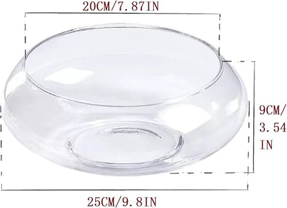 1 PCS Large Lotus Bowl Planter Round Lotus Bowl Glass Lotus Flower Bowl Lotus Bowls for Planting in Water Indoors Applicable to Bonsai Bowl Lotus Flower Hydroponic Plant Home Decor (9.8IN)