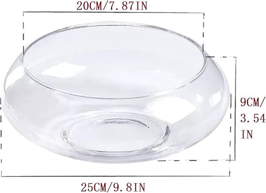 1 PCS Large Lotus Bowl Planter Round Lotus Bowl Glass Lotus Flower Bowl Lotus Bowls for Planting in Water Indoors Applicable to Bonsai Bowl Lotus Flower Hydroponic Plant Home Decor (9.8IN)