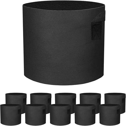 10 Pack 7 Gallon Grow Bags - Black Breathable Fabric Pots Heavy Duty Aeration Fabric Pots Thickened Nonwoven Fabric Pots Plant Grow Bags with Handle