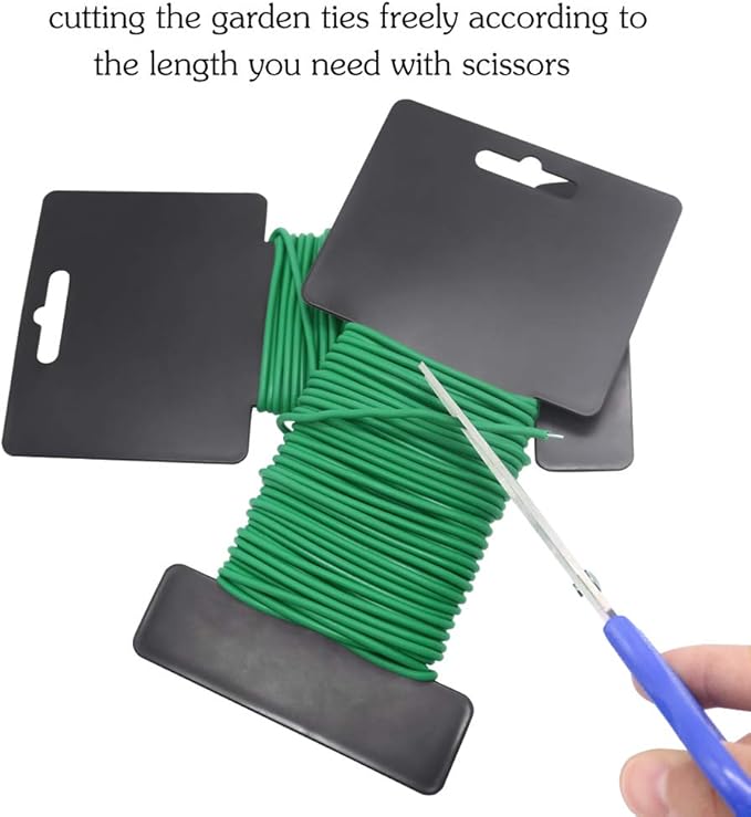 Shintop Plant Ties, 2PCS Reusable 3.5mm Garden Twist Tie Heavy Duty Soft Plant Wire for Gardening, Home, Office (Green, 52.5 feet)