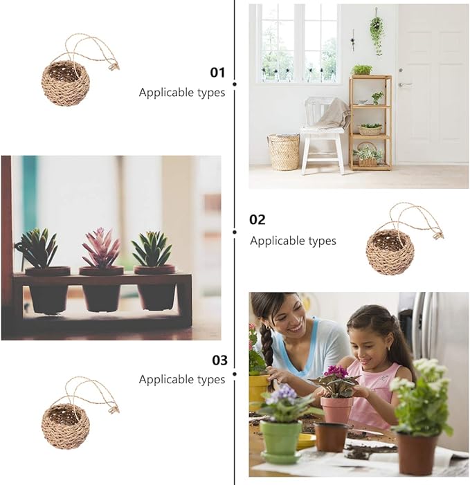 DOITOOL Mini Storage Basket for Plants Twisted Cord Design for Home Versatile Storage Blanket for Clothes and Accessories for Family Hotel and Restaurant