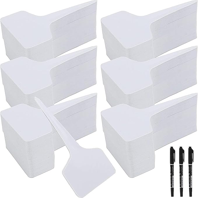 ZOENHOU 800 PCS 2.4 x 3.9 Inch Plastic Plant Tags, T Type Plant Labels, Reusable Garden Labels for Gardening