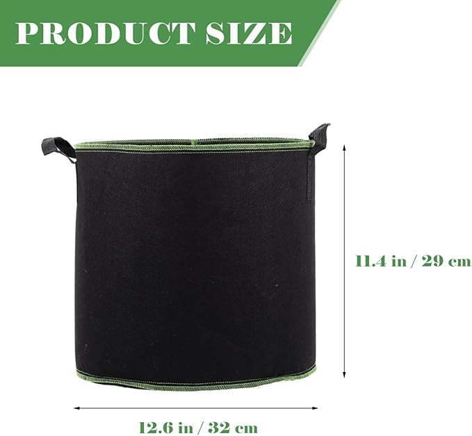 Tofficu 5 pcs Non Woven Breathable Plant Nursery Bags Ideal Vegetable Growing Plant Grow Bags Gardening