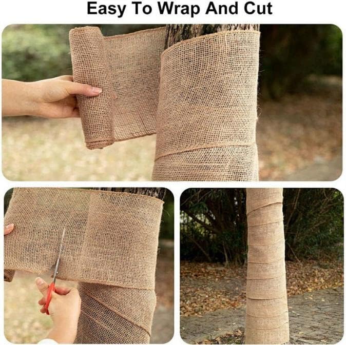 Agfabric Garden Burlap Fabric Roll, 40 inch x15 Feet Higher Density Natural Jute Material for Party Decor, Table Runner, Crafts, Plants & Tree Covering, Weed Barrier (Thickened)