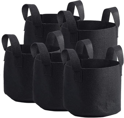 Black Felt Plants Growing Bag, Plant Grow Bags Garden Bag to Grow Vegetables, Vegetable Potato Planter Containers Flower Aeration Planting Pot Container for Planting Potatoes (3 Gallon (20 x 25cm))