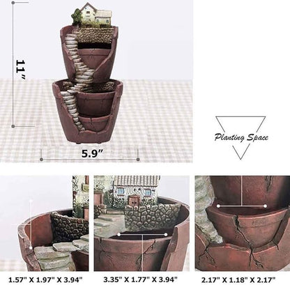 Vencer Creative Plants Pot - Flowerpot Combination Resin Succulent Plant Pot (City of Sky),VF-008
