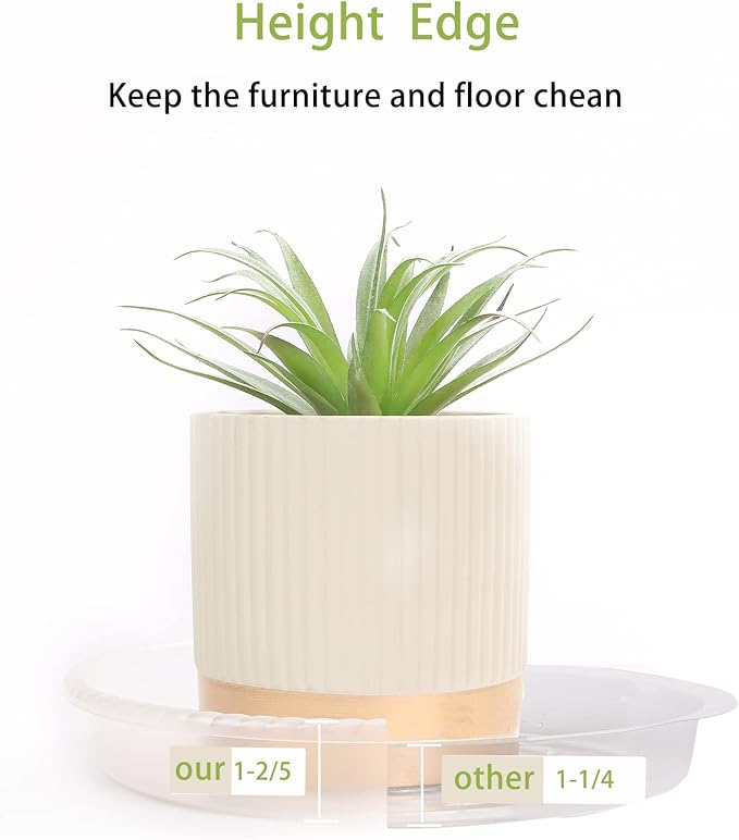 Plant Saucer 6 Pack of 12 inch, Drip Tray, Heavy-Duty Flower Pot Trays, Clear Flower Plant Pot Saucers for Indoor Outdoor, 12"