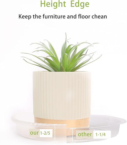 Plant Saucer 6 Pack of 12 inch, Drip Tray, Heavy-Duty Flower Pot Trays, Clear Flower Plant Pot Saucers for Indoor Outdoor, 12"