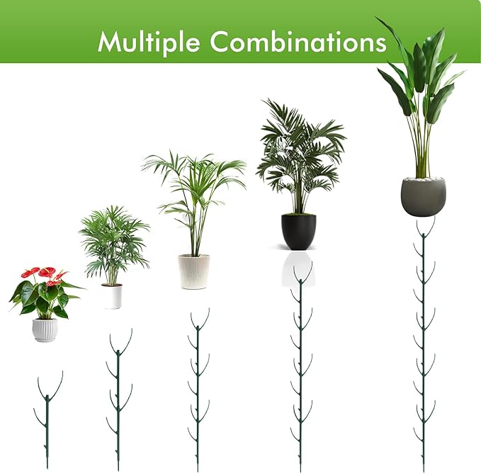 Stackable Twig, 5 Pack Plant Support Frame & Plant Cage Support Rings for Sphagnum, Twig Trellis for Indoor Outdoor Plants Potted Plants Flower Other Climbing Plants