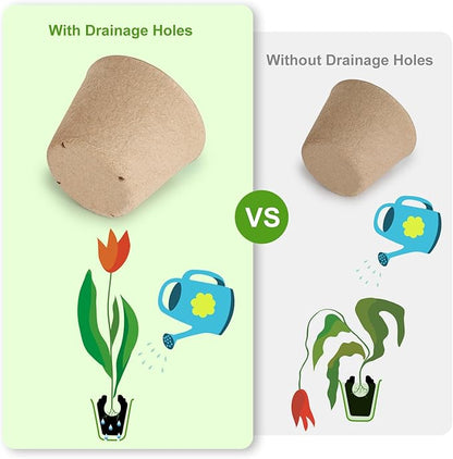 65 Pcs Organic Peat Pots, 4 Inch Nursery Pot Set, Round Plant Seedling Pots with Drainage Holes, Small Seed Starting Starter Tray Bulk, Garden Germination Container with 65 Plant Labels