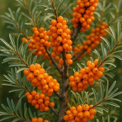 Sea Buckthorn Seeds for Planting, 30pcs Perennial Sea Buckthorn Fruit Tree Seed Non-GMO Heirloom Sweet Edible Tropical Fruit Plants, Sweet Juicy Fruits Plants in Your Home Garden Outdoor