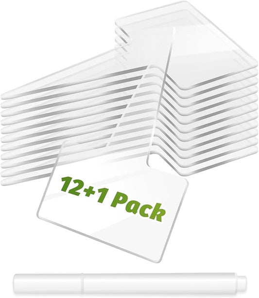 eZAKKA Acrylic Plant Labels, 12pcs Plant Tags Markers Around Hanging Garden Markers Labels Tree Tags Sticks for Seedlings Outdoor Garden Waterproof