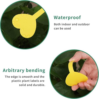 100 pcs Plastic Plant Labels, Thick Garden Labels Plant Tags Seeding Labels, Garden Marker Vegetable Gardening Tag Seed Stake Tag for Outdoor Indoor Potted Plants with Permanent Marking Pen