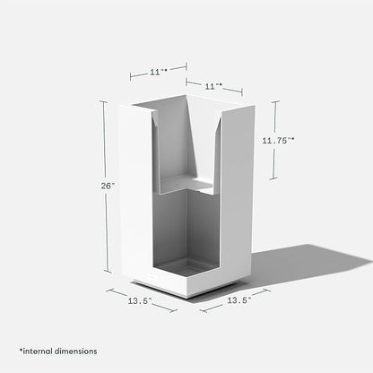 Veradek Block Series Pedestal Planter - Tall Planter for Indoor or Outdoor Front Porch | All-Weather Use with Removable Insert Bucket | Modern Décor for Flowers, Tall Trees, Faux Plants