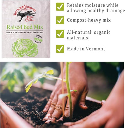 Raised Bed Mix | High-Nutrient Compost-Based Potting Soil for Plants & Vegetables Organic Gardening - 20 Quarts | Gardener's Supply Co Exclusive