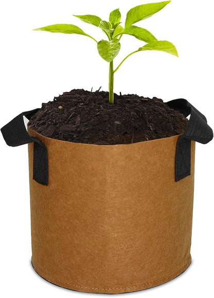 Grow Bags,Growing Pot Bags Garden Grow Bag Indoor Outdoor Fabric Aeration Plant Pot Container Flower Vegetable Pouch (Coffee,1 Gallon)